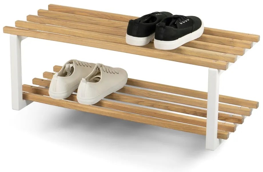 Fehér-natúr színű fém függő cipőtartó 71x26x34 cm Marco – Spinder Design