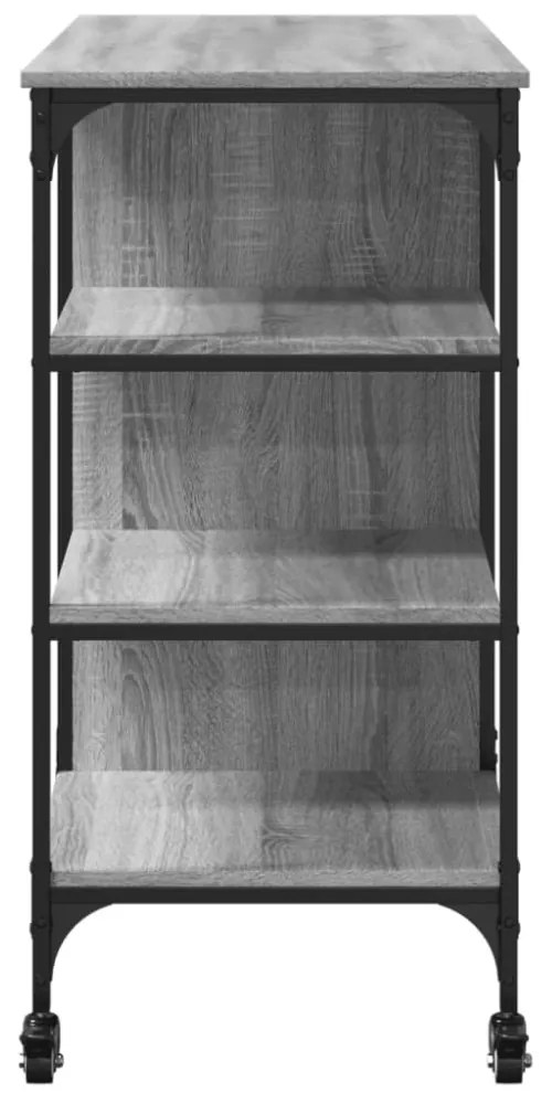 szürke sonoma színű szerelt fa zsúrkocsi 100 x 45 x 89,5 cm