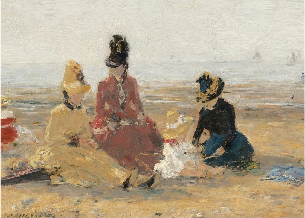 Kép - Eugène Boudin, On the Beach, Trouville, reprodukciók (70x50 cm)