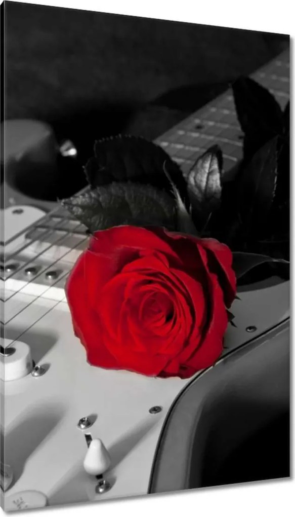 Vászonkép 80x120 Elektromos gitár rózsával