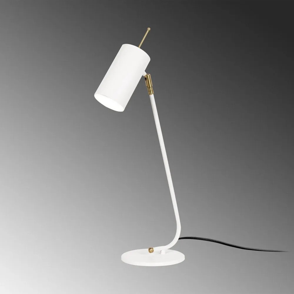 Fehér asztali lámpa fém búrával (magasság 55 cm) Sivani – Opviq lights