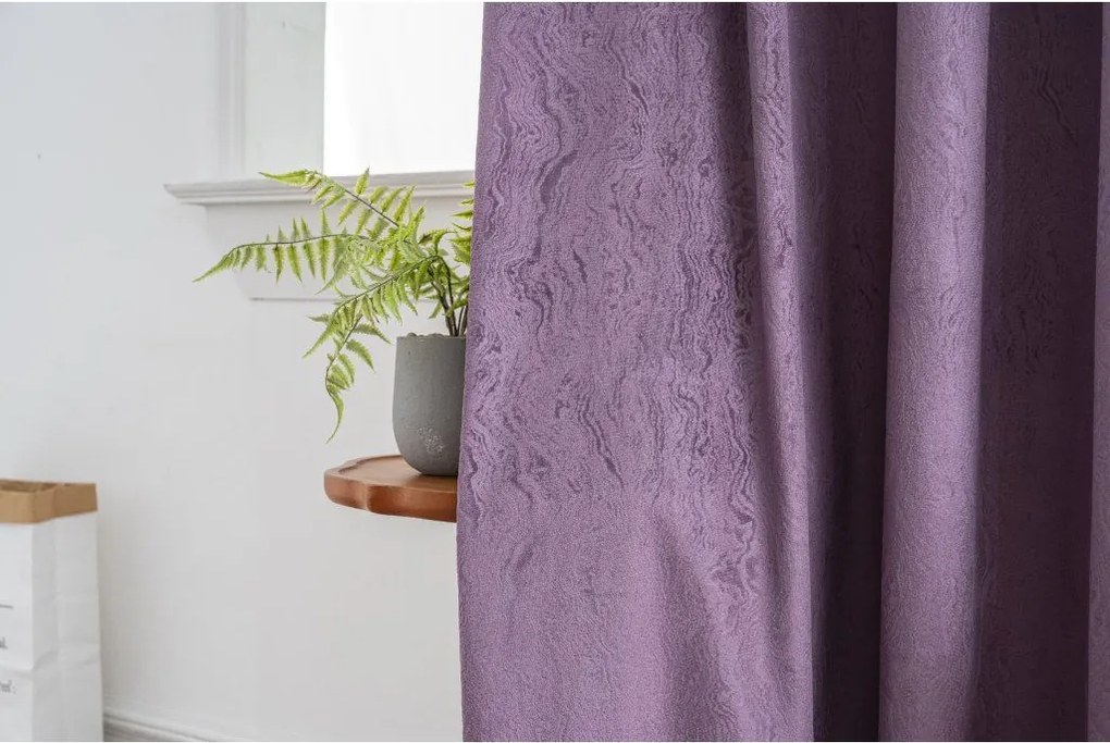 DUNES VELVET sötétítő függöny 140×250 cm, lila Felfüggesztés: Fém gyűrűk