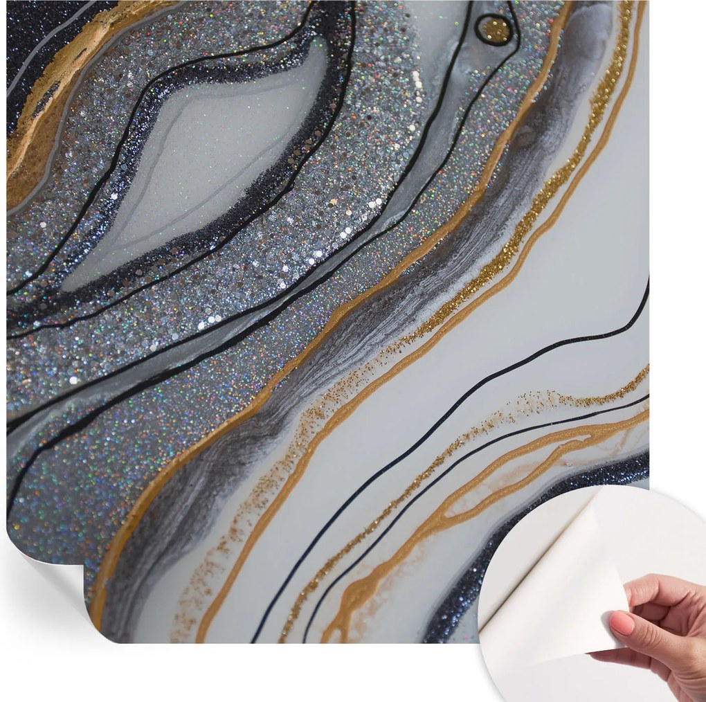 Öntapadós tapéta Fali furnér 3D hatás Kő hullámok 250x250 cm