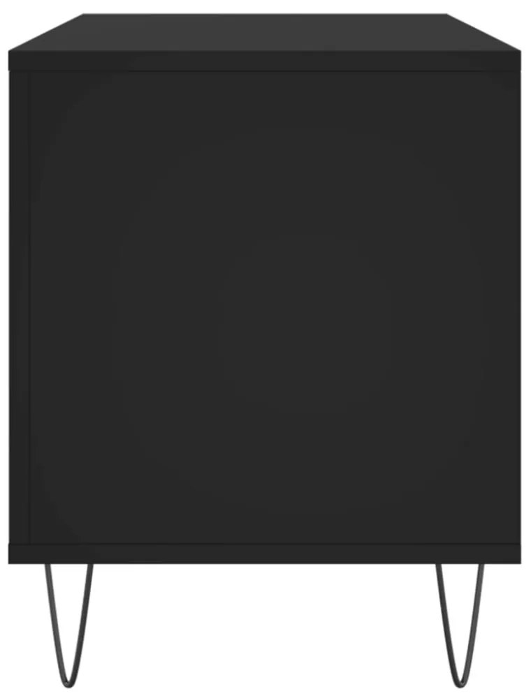 fekete szerelt fa hanglemezszekrény 100 x 38 x 48 cm