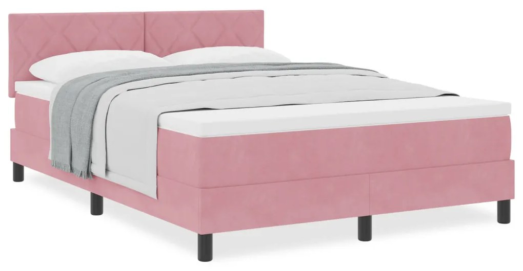 Boxspring Ágy Matrac Kék 160x200 cm Bársony