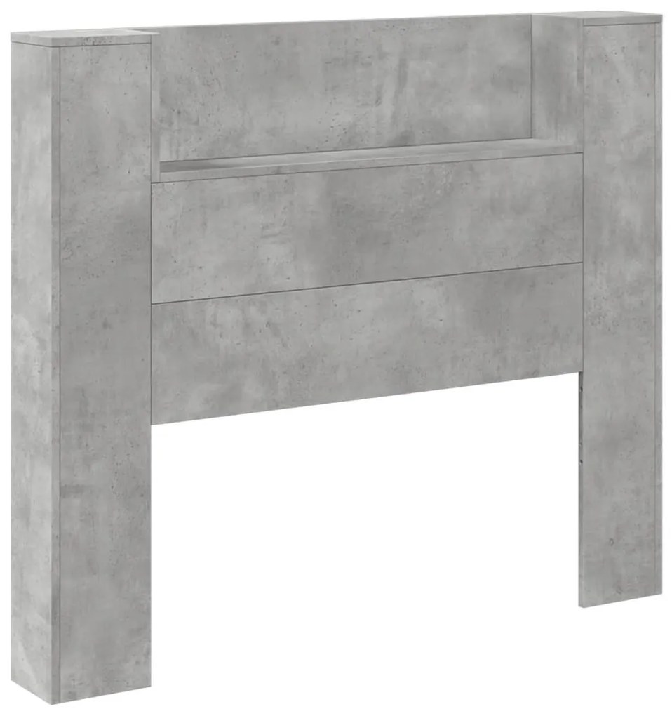 betonszürke áthidalószekrény LED-világítással 120x16,5x103,5 cm