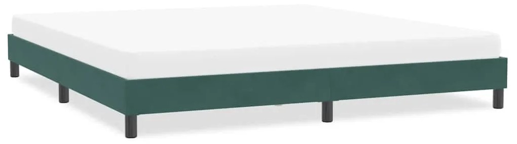 sötétzöld bársony ágykeret matrac nélkül 200x210 cm