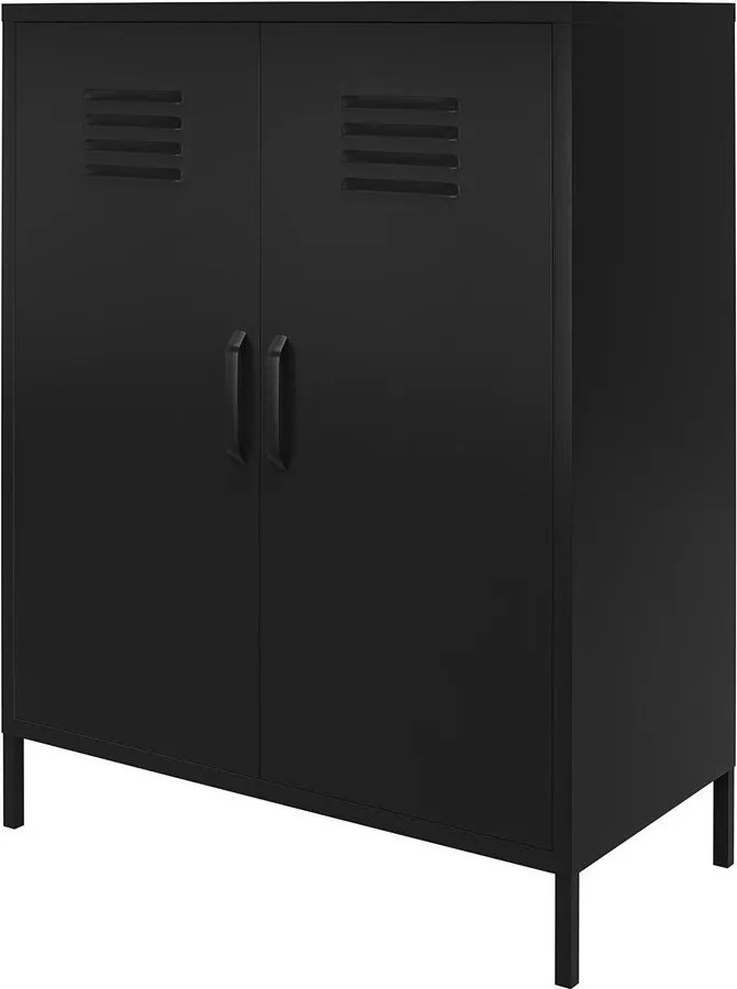Fekete fém szekrény 40x102x80 cm Mission District – Støraa