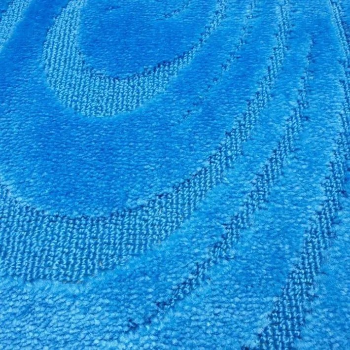 Kalipszó 3 részes Fürdőszoba Szőnyeg Szett 50 x 80 cm Kék