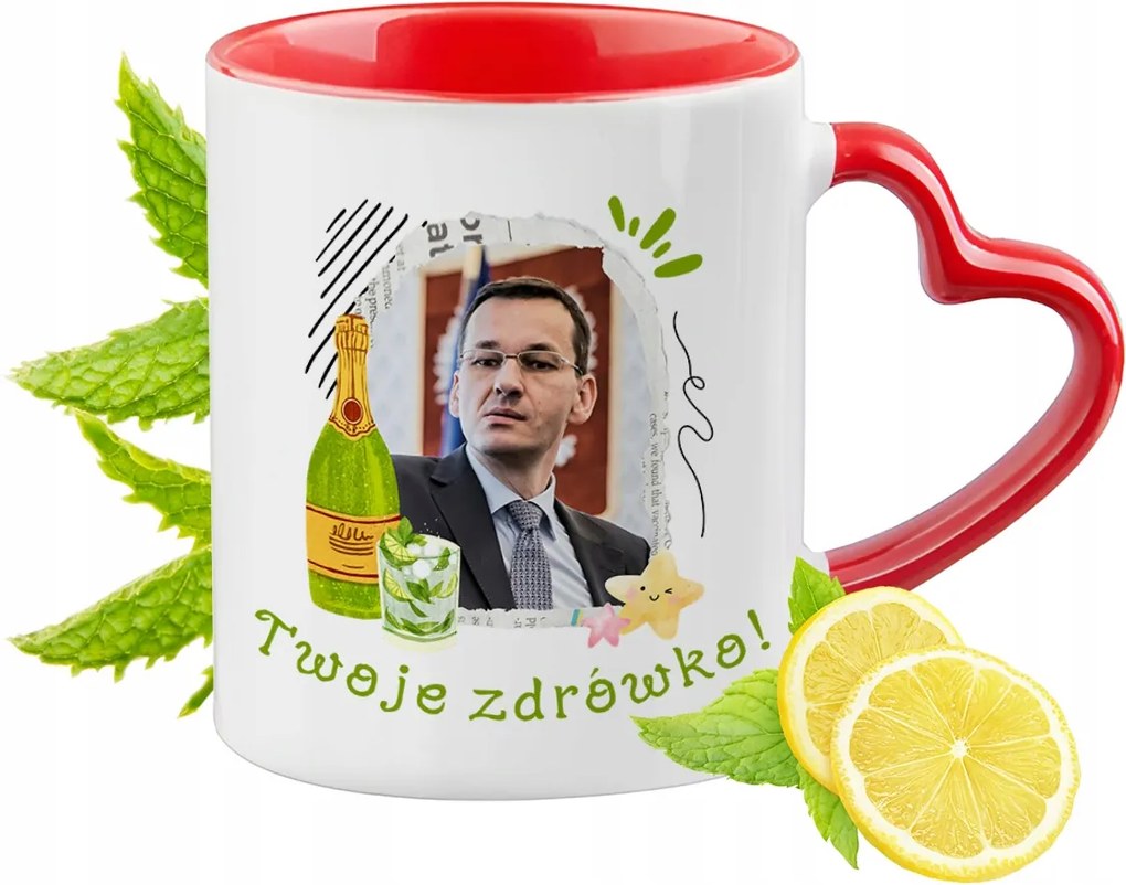 Morawiecki Piros, szív alakú füllel Ajándék