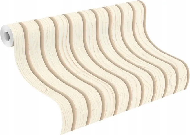 Vinyl tapéta flizelin mosható utánzat világos deszka lamellák