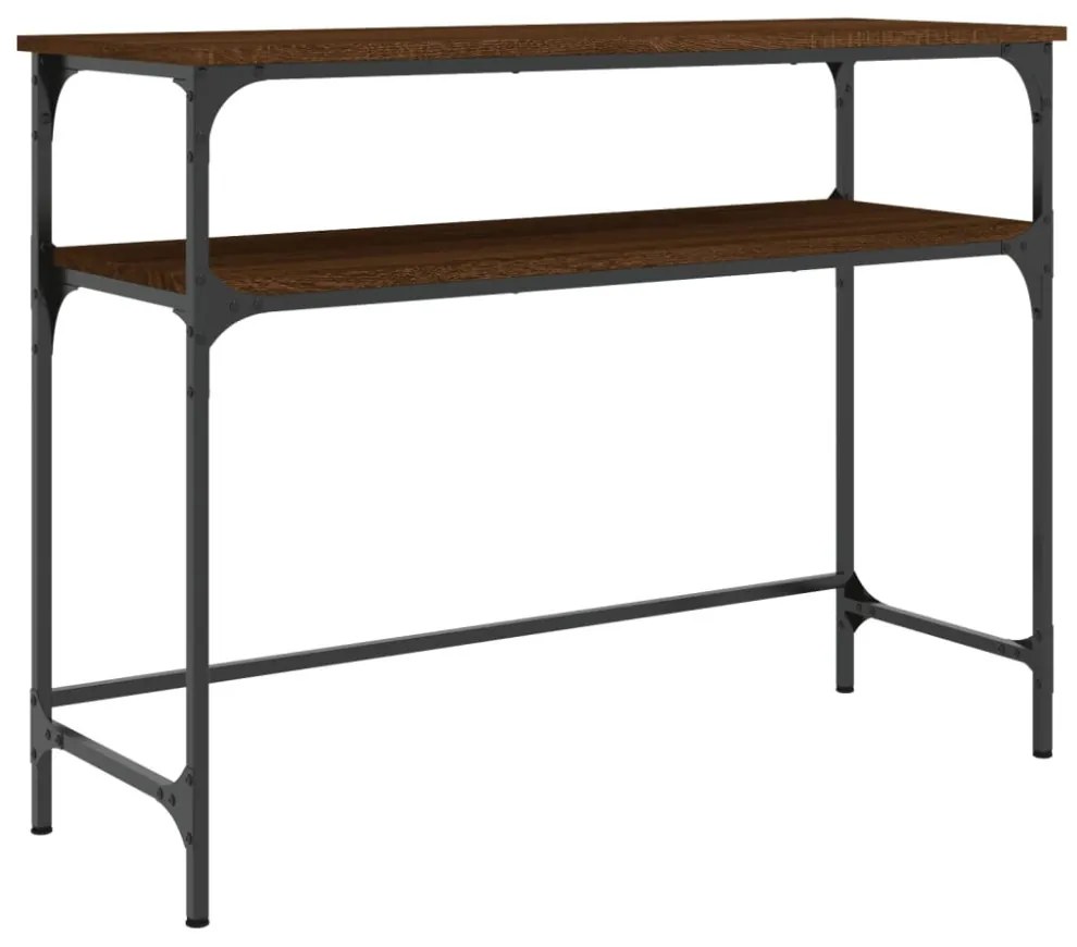 barna tölgyszínű szerelt fa tálalóasztal 100x35,5x75 cm
