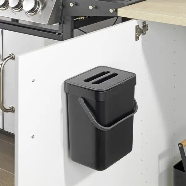 WENKO 55027100 - Szemetes BLACK OUTDOOR KITCHEN 19x24 cm fekete/szürke/átlátszó