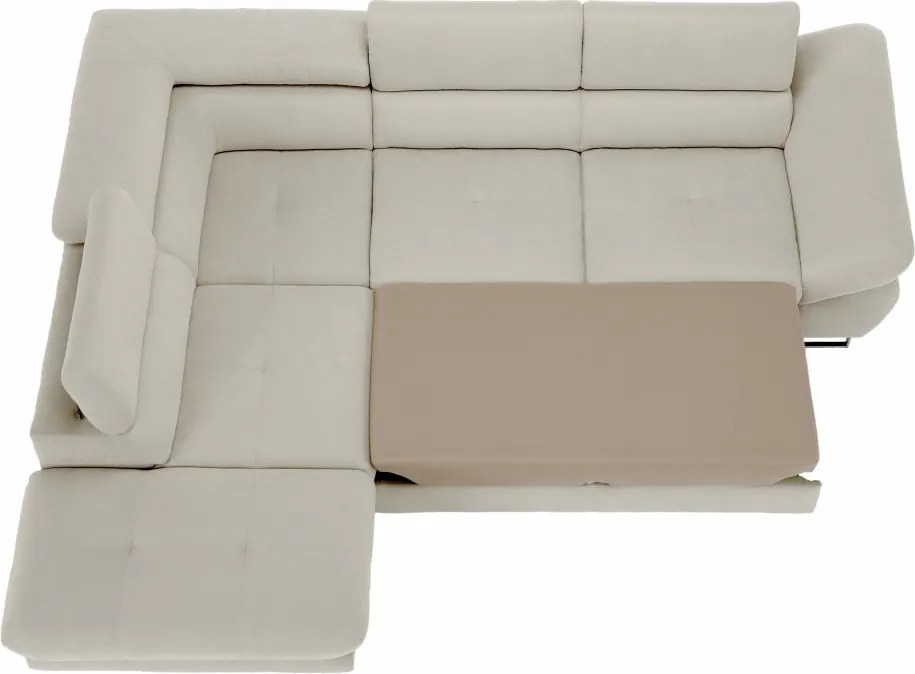 Sarokülőgarnitúra, szürke-bézs taupe, balos, FABIA