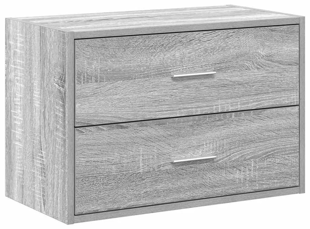 szürke sonoma szerelt fa szekrény 2 fiókkal 60 x 31 x 40 cm