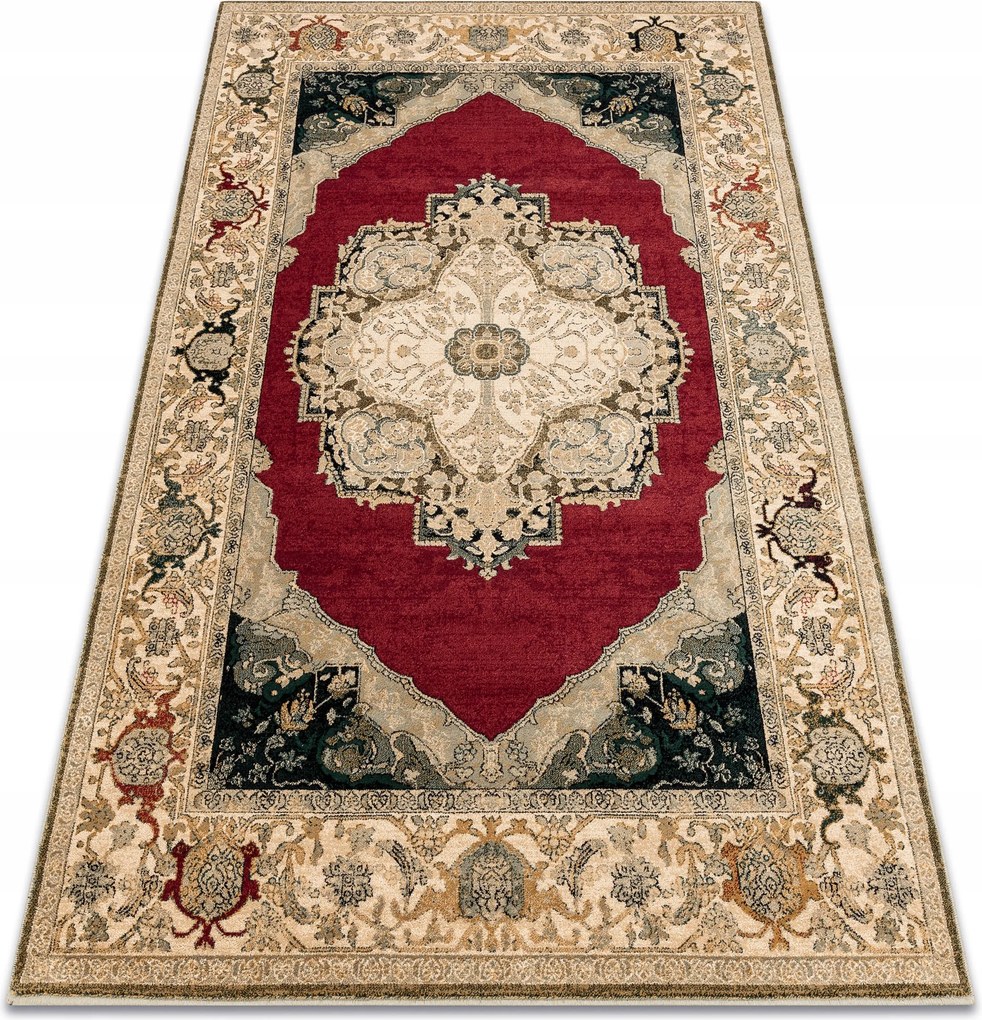 Gyapjú szőnyeg Polonia Palazzo velvet rozetta piros Gyapjú 170x235 cm