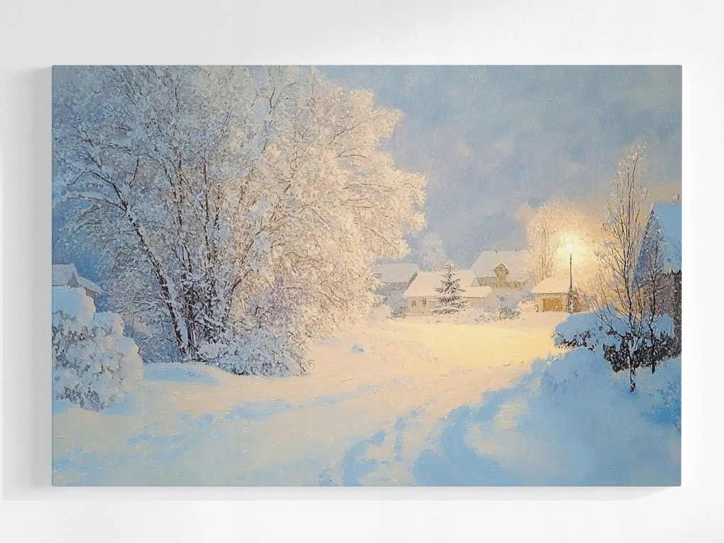 Poszter Tájkép Út Tél Hó Hópehely 60x40