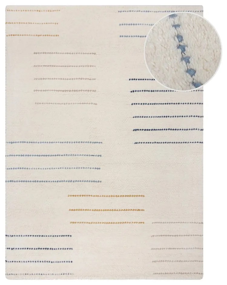 Krémszínű kézi szövésű gyapjú szőnyeg 200x290 cm Dottie Geometric – Flair Rugs