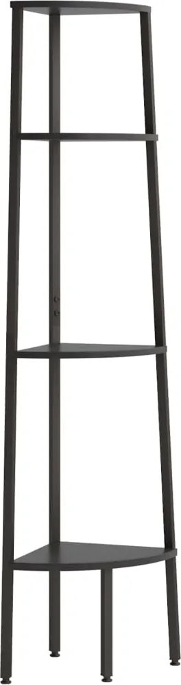 vidaXL 4 szintes fekete sarokpolc 45,5 x 31,5 x 150 cm