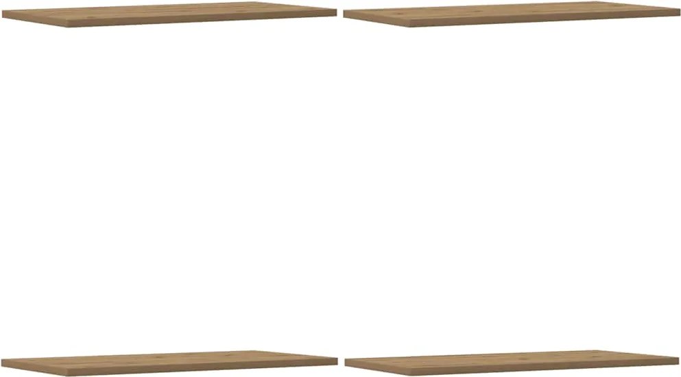 vidaXL 4 db kézműves tölgy színű szerelt fa fali polc 60 x 30 x 1,5 cm