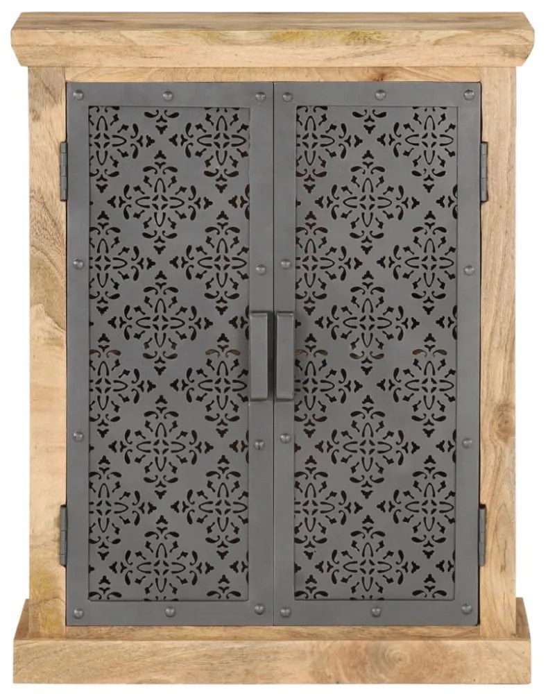 tömör mangófa komód acélajtókkal 60 x 35 x 75 cm