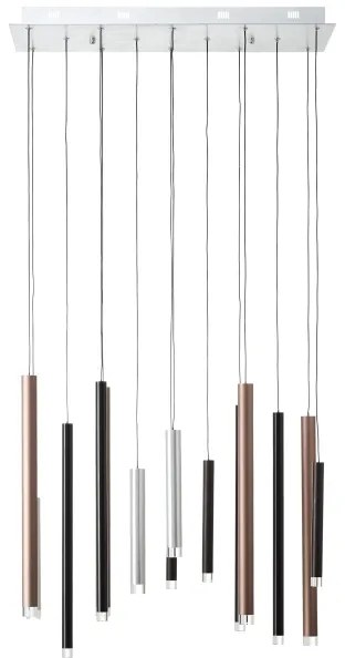 Brilliant -LED fényerőszabályozható kábellel függesztett CEMBALO csillár LED/60W/230V króm/fekete/barna