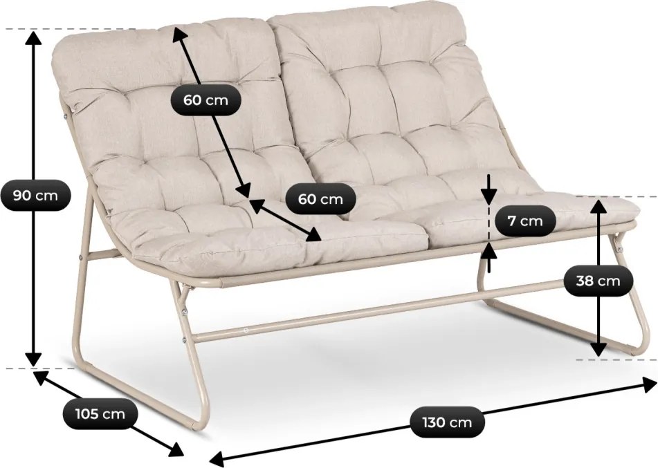 Kerti bútor szett bézs színben – MEGARA