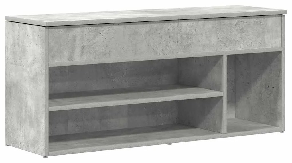 betonszürke szerelt fa cipőpolc 102x30,5x45 cm