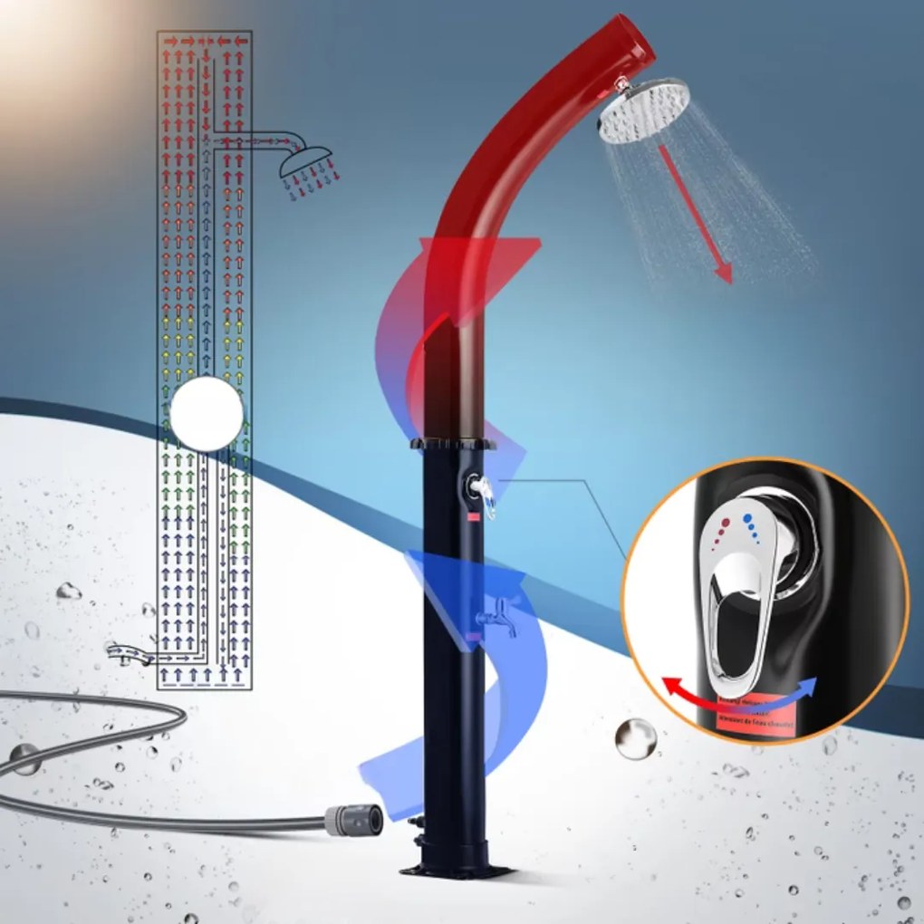 BOW napelemes zuhanyzó, 20l, fekete Monzana