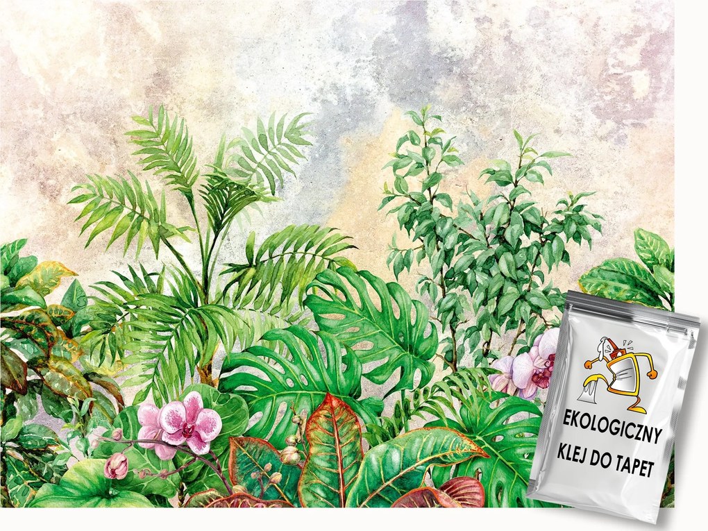 Fotótapéta Flizelina Trópusi Erdő Dzsungel Virágok Levelek 100x75 ragasztó