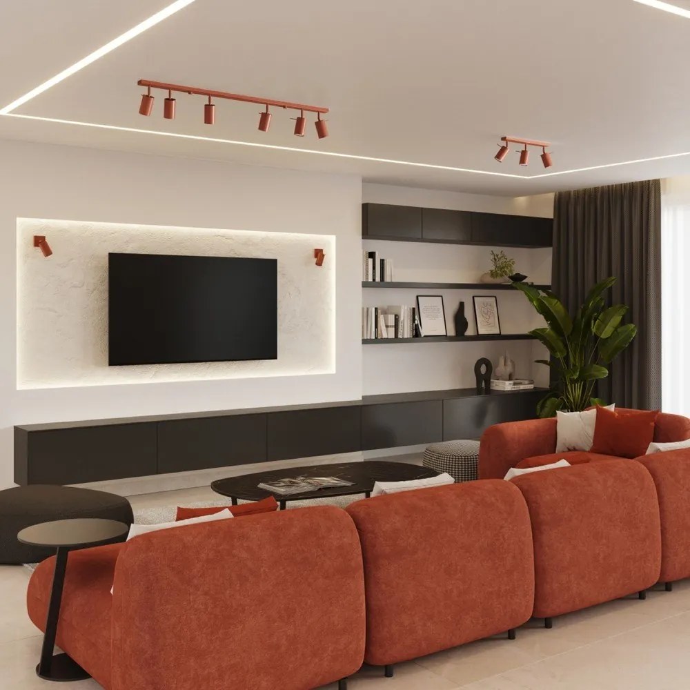 Téglavörös spotlámpa 6x30 cm Etna – Sollux