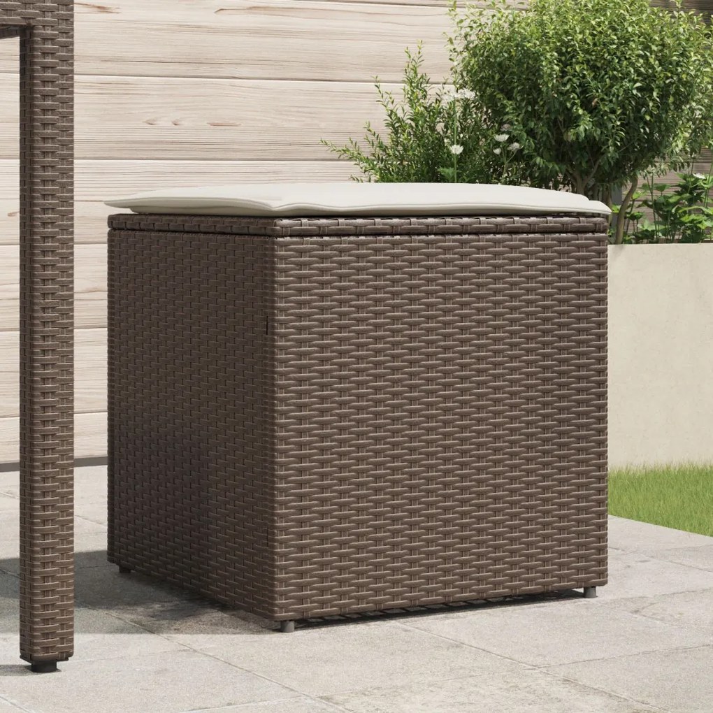 kültéri tároló doboz Barna és krém Rattan Közepes Tárolás