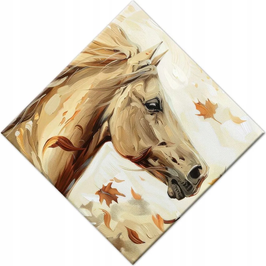 Vászonkép 42x42 Ló az őszi levelek között