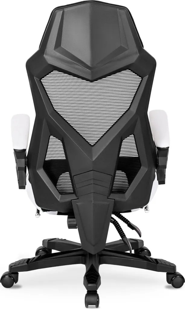 Fotel Obrotowy BING Gamingowy z Podnóżkiem Czarny/Biały