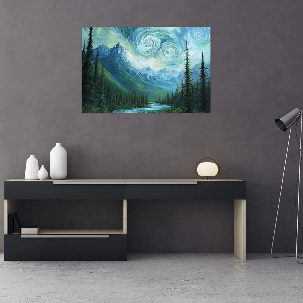 Kép - Táj Van Gogh érintésével (90x60 cm)
