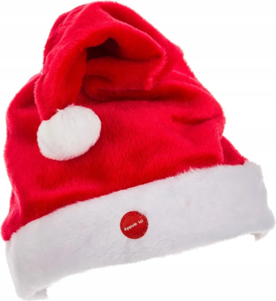 Mikulás Sapka Táncoló Piros 41X18 CM Karácsonyi Játék Ajándék