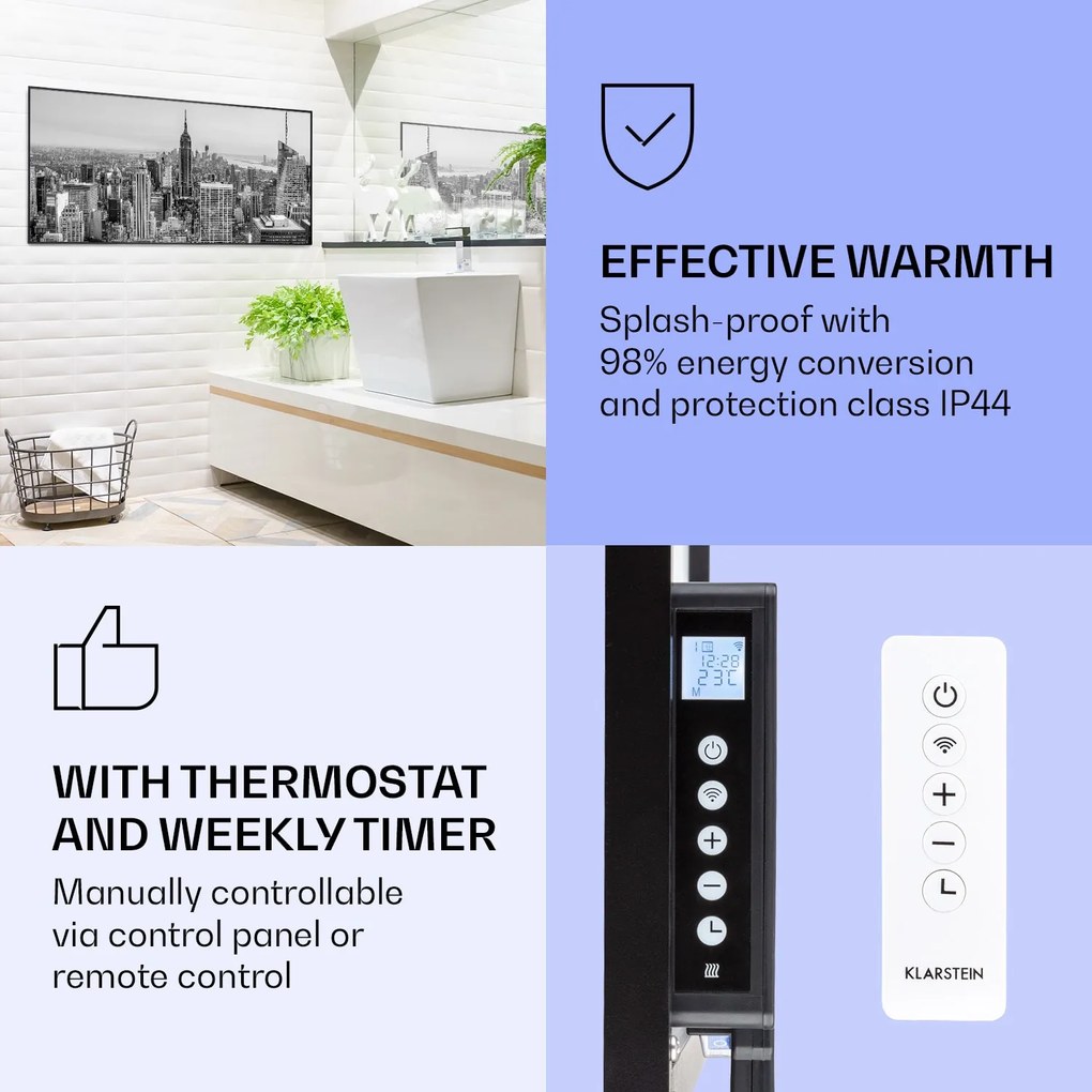 Klarstein Wonderwall Air Art Smart, infravörös hősugárzó, 120 x 60 cm, 700 W, New York City