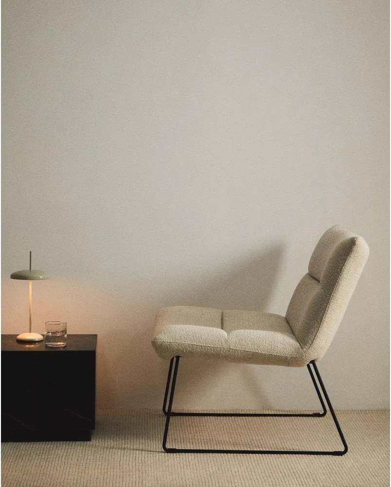 Bézs zsenília fotel Asen – Kave Home