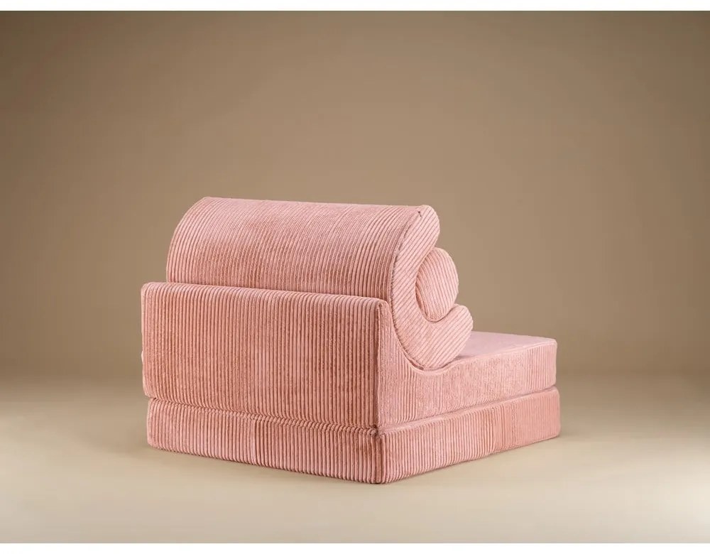 Rózsaszín kordbársony gyerek fotel Flipster – Wigiwama