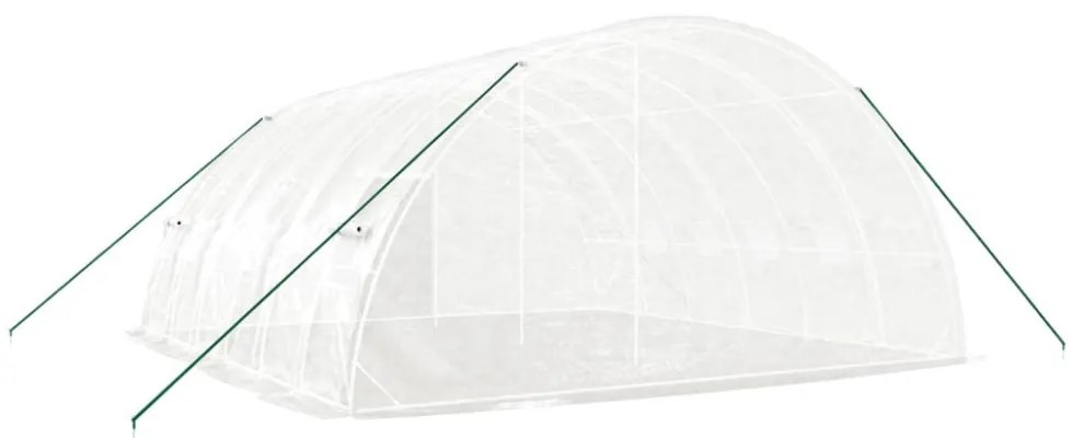 fehér acélvázas melegház 36 m² 6 x 6 x 2,85 m