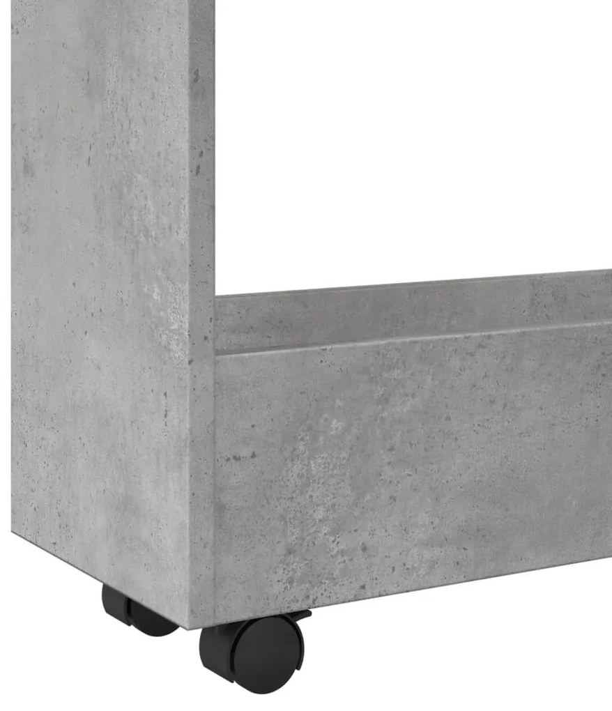 3 szintes betonszürke szerelt fa keskeny tárolókocsi