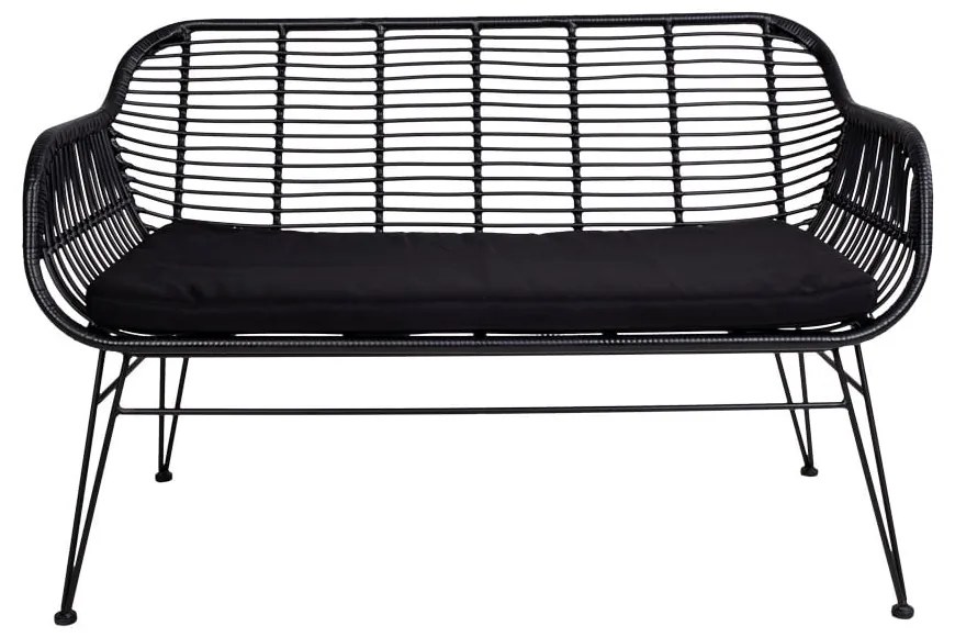 Trieste fekete műrattan kerti kanapé - House Nordic