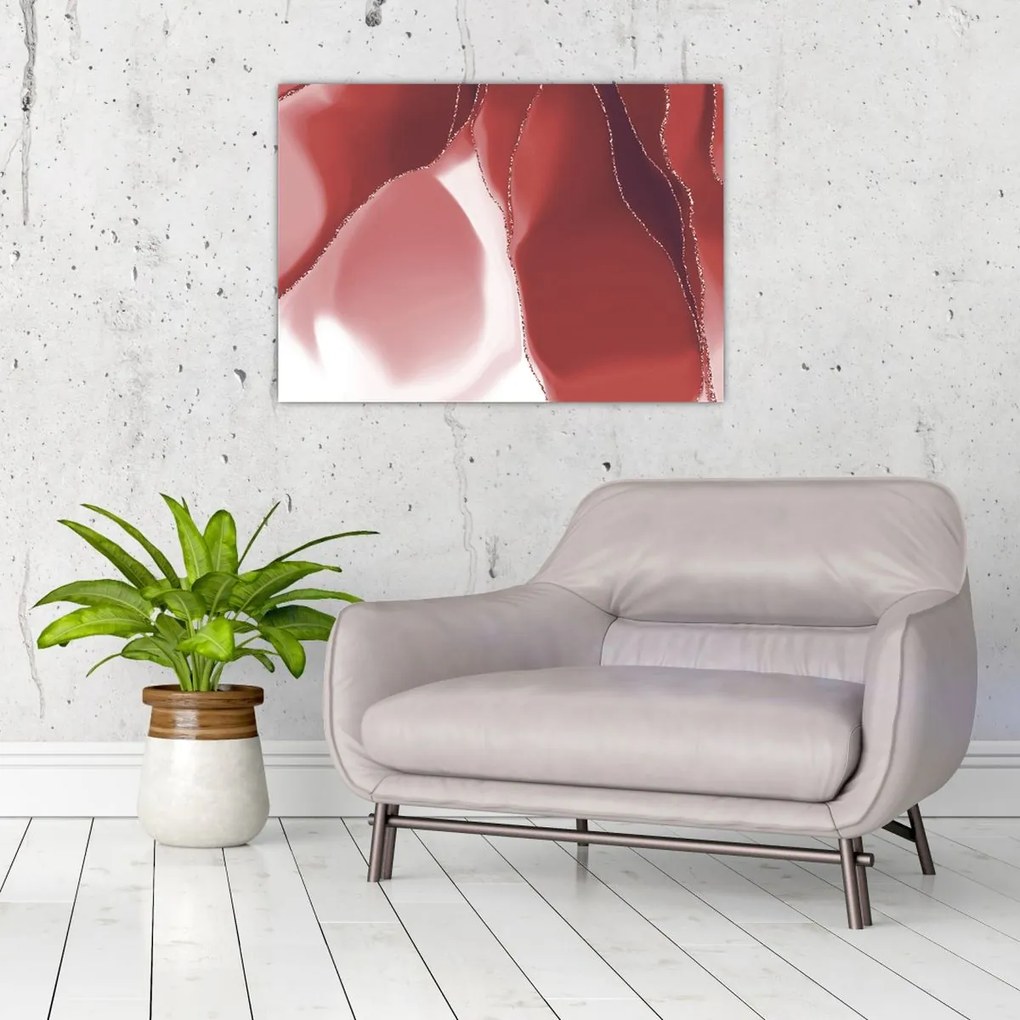 Kép - Piros absztrakt virág N⁰3 (70x50 cm)