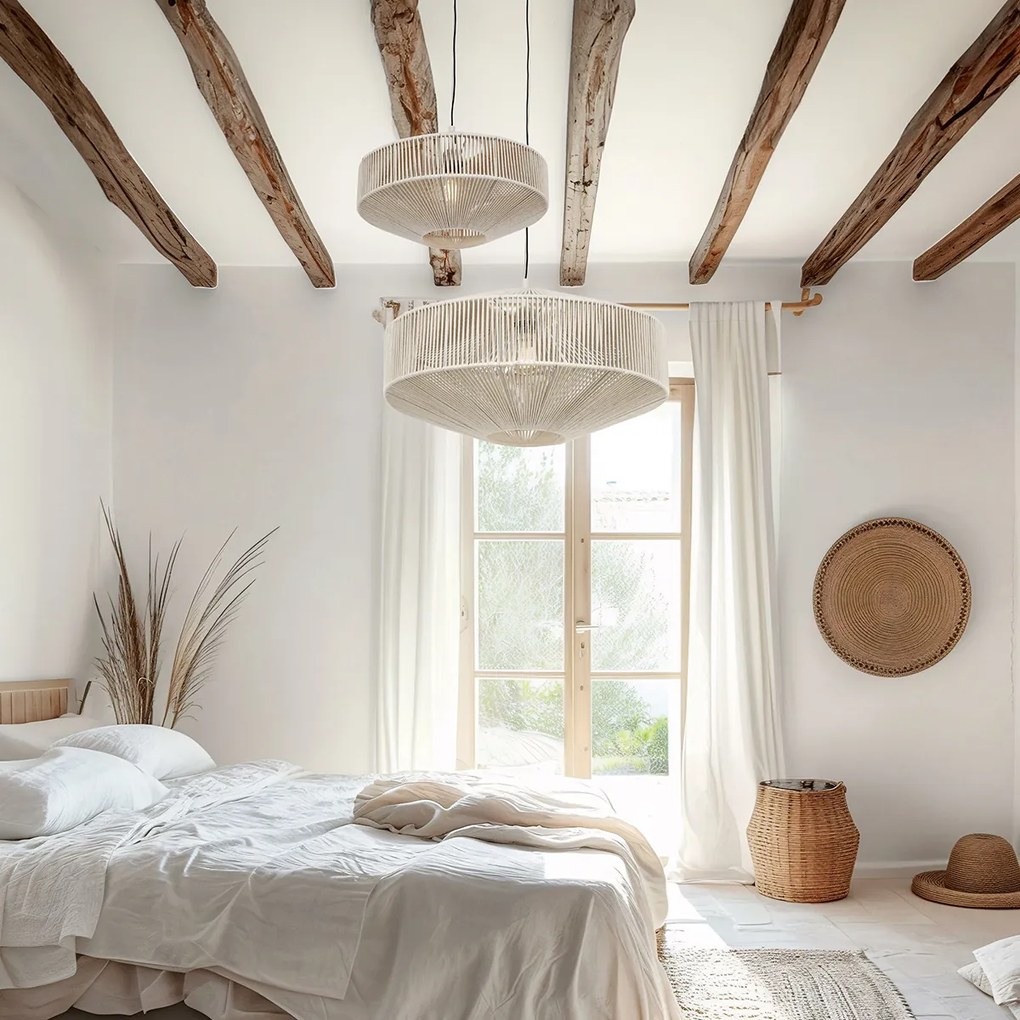 Japandi függőlámpa barna kötél 46cm - Svea