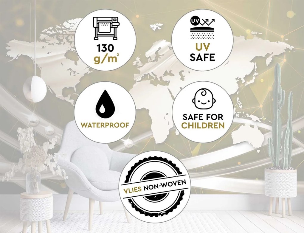 Gario Fotótapéta Kontinensek körvonalai Anyag: Vlies, Méret: 100 x 70 cm