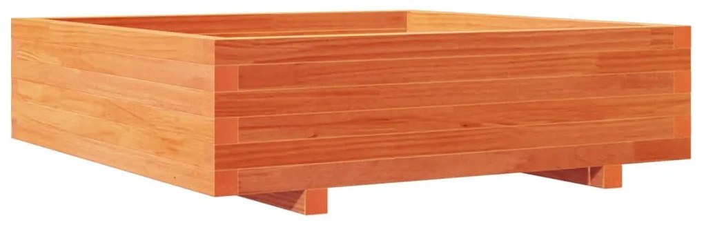 Viaszbarna tömör fenyőfa kerti virágláda 90 x 90 x 26,5 cm