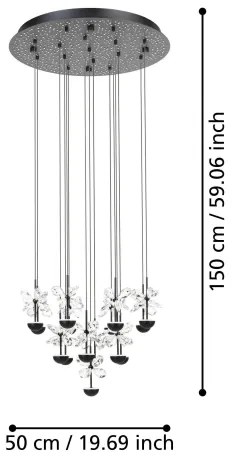 Eglo 390277 - LED Dimmelhető csillár zsinóron PIANOPOLI LED/27W/230V 3000K