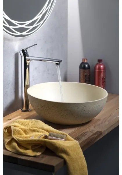 Sapho - FORMIGO ráépíthető mosdó Ø 39 cm, beton/bézs