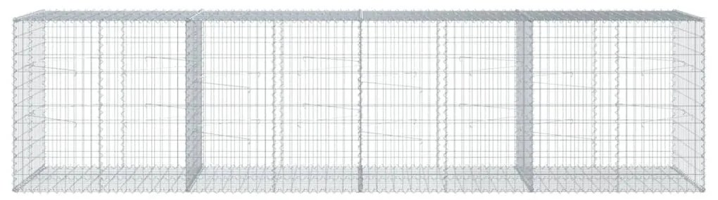 horganyzott vas gabion kosár fedéllel 400 x 100 x 100 cm