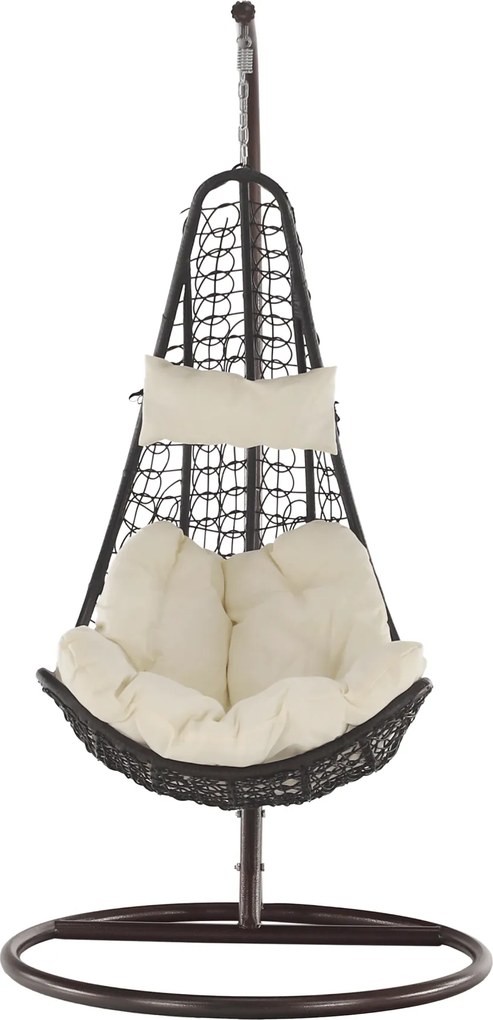 Függő fotel, barna / krém, KALEA 2 NEW